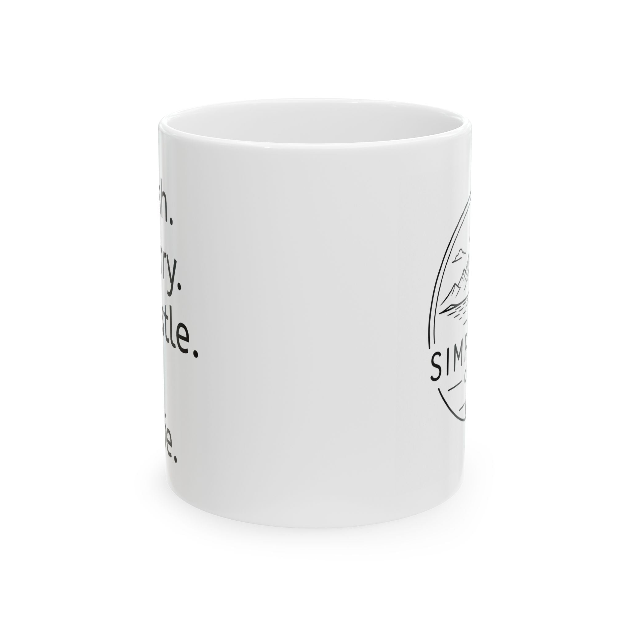 Ceramic Mug — "Simple Life" Minimalist Camping Coffee Mug (11oz/15oz)