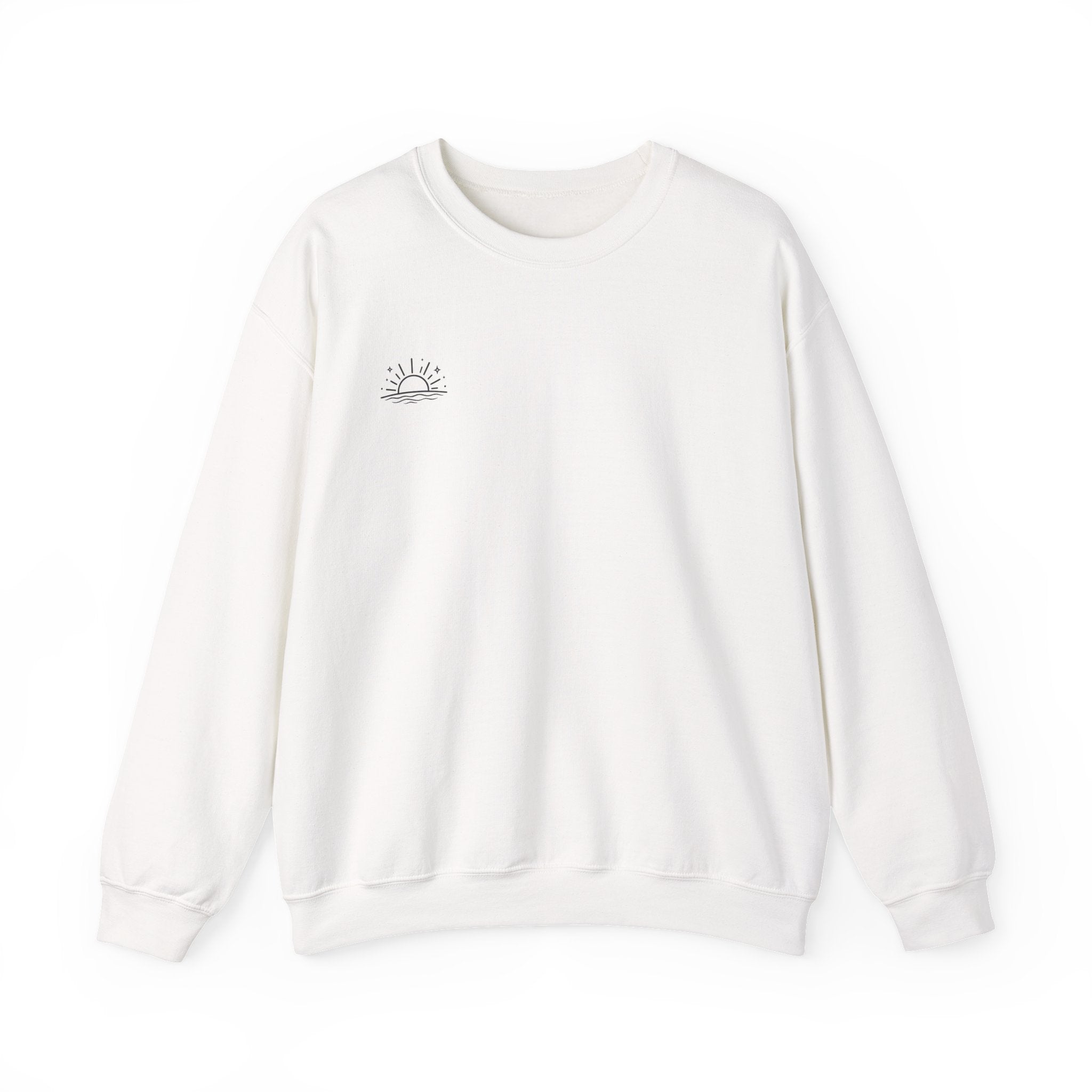 Crewneck Sweatshirt — 'Sunset Society: Meeting Daily at Dusk' Minimal Graphic