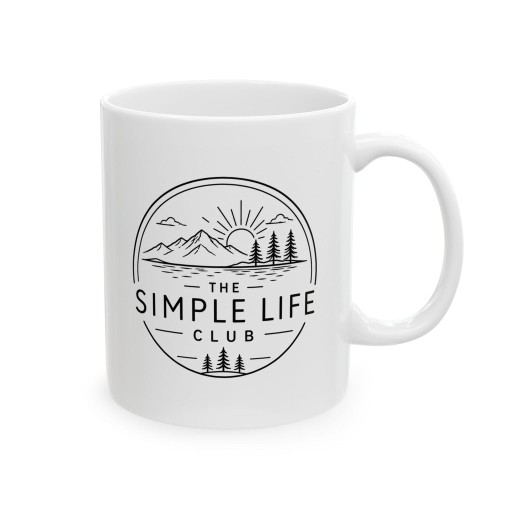 Ceramic Mug — "Simple Life" Minimalist Camping Coffee Mug (11oz/15oz)